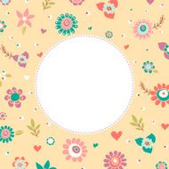 Vector floral frame in pastel color N3