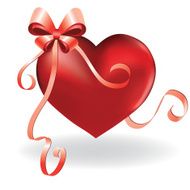 Heart love card valentine background with ribbon