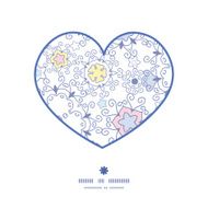 Vector ornamental abstract swirls heart silhouette pattern frame