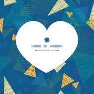 Vector abstract fabric triangles heart silhouette pattern frame
