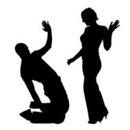 Vector silhouette of couple N82