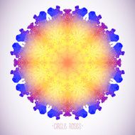 Round floral background with roses N2
