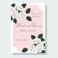 White roses wedding invitation