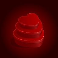 Three presents in form of heart