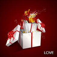 Present box inside present on white background