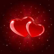 Two shiny hearts