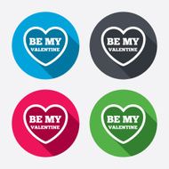 Be my Valentine sign icon Heart Love symbol N2