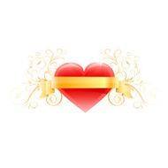 Red love heart vector