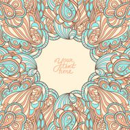 vector ornamental wave circle frame