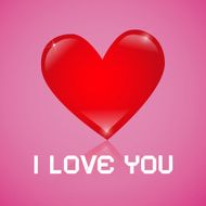 Red Heart on Pink Background