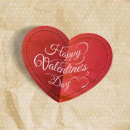Red heart on vintage paper EPS 10