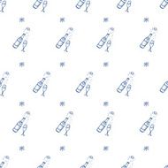 Vector hand drawn champagne bottle seamless pattern N2