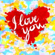 heart i love you colorful paint splash illustration vector background