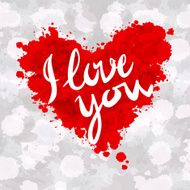 heart i love you colorful paint splash illustration vector background N3
