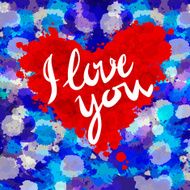 heart i love you colorful paint splash illustration vector background N4