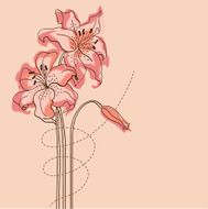 Background with lilies (vector)