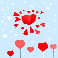 heart sun postcard