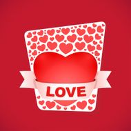 Fancy love card on dark red background