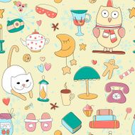 Hello winter and cozy evening pattern