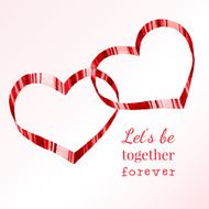 Hand drawn vector watercolor painted red hearts