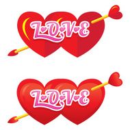 Twin Heart Shapes with Arrow