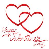 Heart-Shaped Ribbon and Valentine's Text