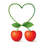 Cherries and Heart-Shaped Stem