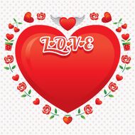 Heart-Shaped Frame and Border with Icons