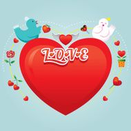 Couple Bird with Heart Shape