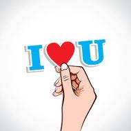 i love you word in hand