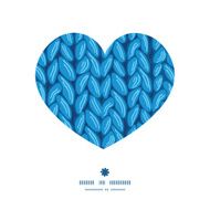 Vector knit sewater fabric horizontal texture heart silhouette pattern frame N2