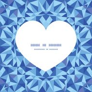 Vector blue triangle texture heart silhouette pattern frame