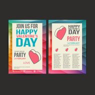 Brochure Flyer Happy Valentine&#039;s Day design vector template N2