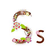 Alphabet S Flowers Vector