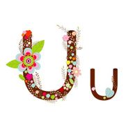 Alphabet U Flowers Vector