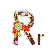 Alphabet R Flowers Vector