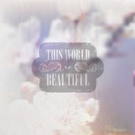 Quote typographical label on vintage paper and faded background of