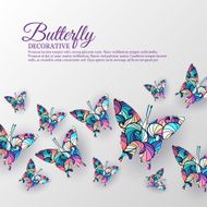 beautiful colorful butterfly background concept Vector illustra