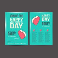 Brochure Flyer Happy Valentine&#039;s Day design vector template N3