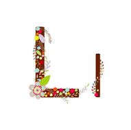 Alphabet L Flowers Vector
