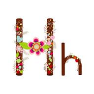 Alphabet H Flowers Vector