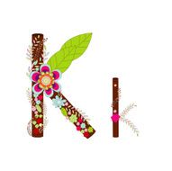 Alphabet K Flowers Vector