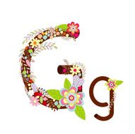 Alphabet G Flowers Vector