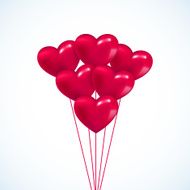 Pink heart Valentine balloons background