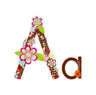 Alphabet A Flowers Vector