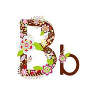 Alphabet B Flowers Vector