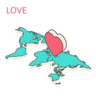 Isometric illustration for Valentine&#039;s Day N2