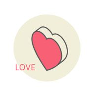 isometric large heart in honor of Valentine&#039;s Day