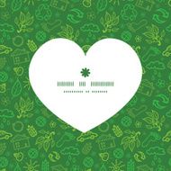 Vector ecology symbols heart silhouette pattern frame