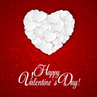 Happy Valentines Day card with heart Vector illustration N5